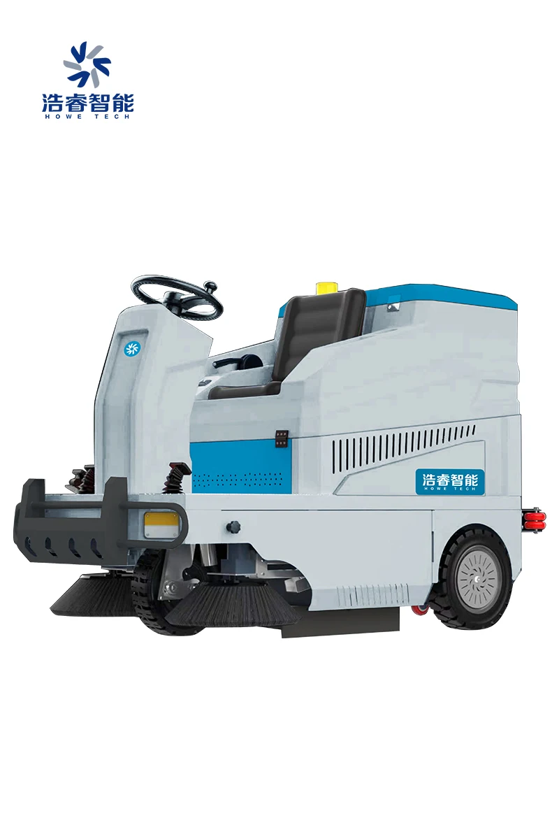Compact Road Sweeper  Full Electric Ride On Industrial Floor Sweeper with Sunroof and Efficient Design