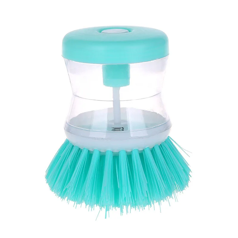 Kitchen press liquid washing pot brush automatic filling liquid sponge brush head multifunctional cleaning brush