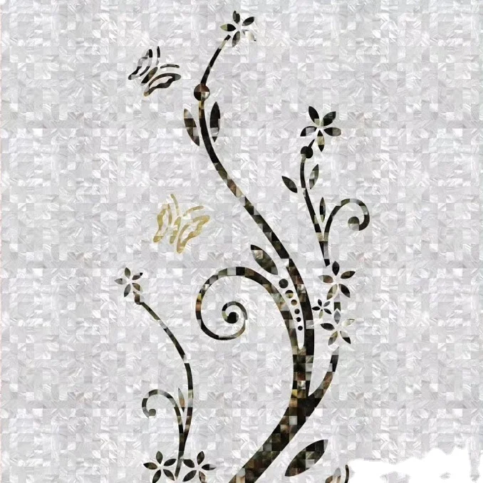 China Supplies Custom Luxury Nature Shell Mosaic Art Craft Mural For Wall Decor