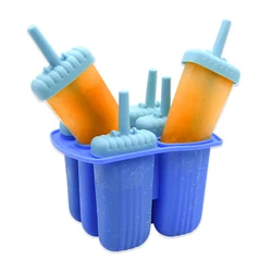 Handmade Silicone Ice Cream Mould 6 Cavity Ice Popsicle Maker Silicone Popsicle Mold Ice Pop Molds With Wood Sticks