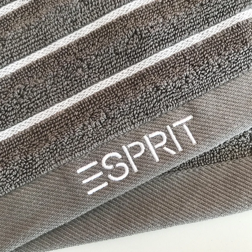 20s combed cotton  yarn dyed stripe hand towel with customized  logo embroidery33x74cm
