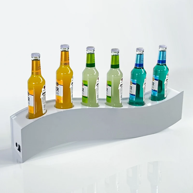 Wholesale Custom New Arrival Acrylic Wine Display Stand Liquor Cabinets Acrylic Bottle LED Lighted for Bar Pub Shelves