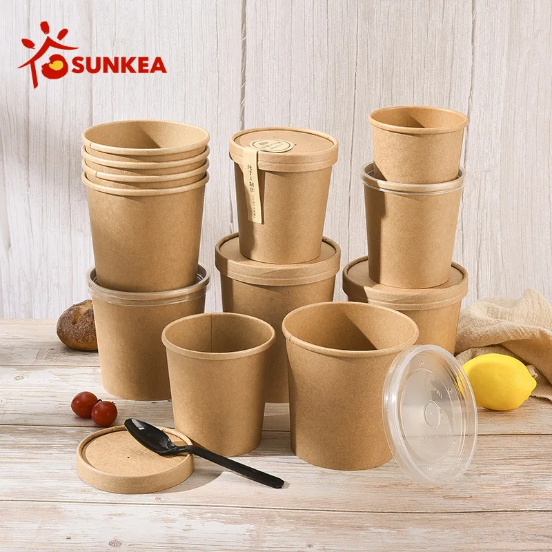 Sunkea Disposable cheap take away soup paper cup