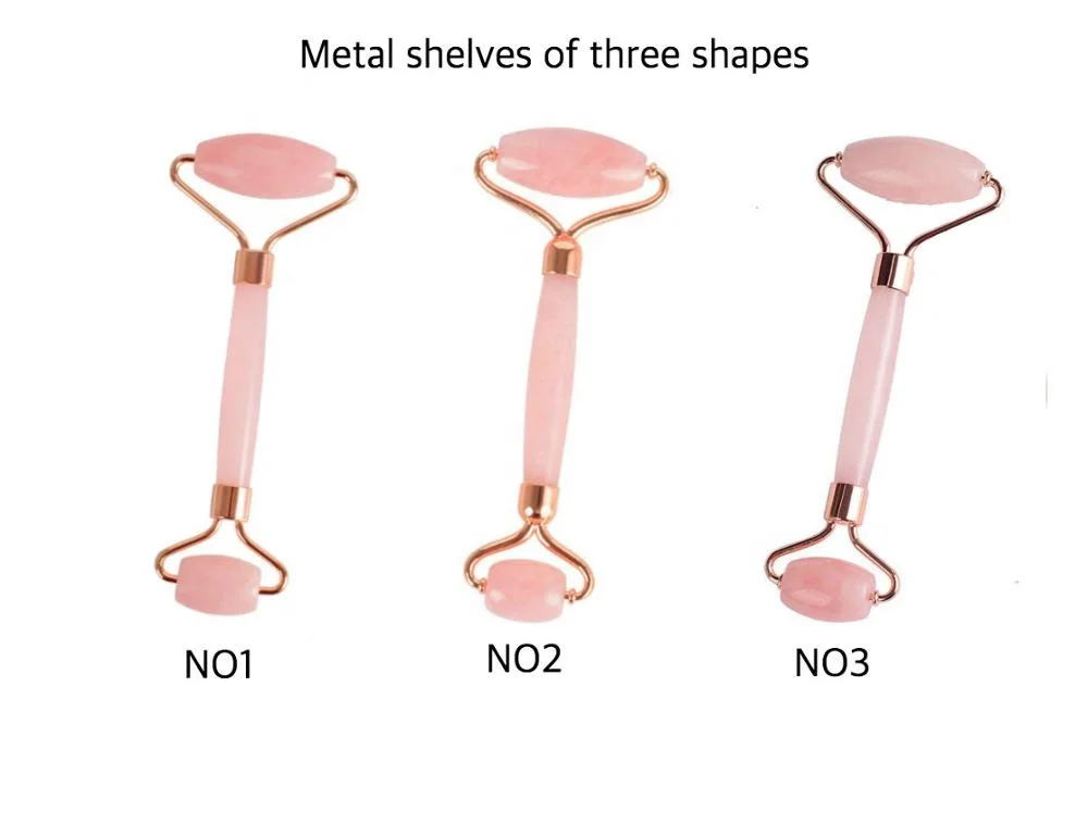  high quality custom box natura rose quartz pink 100% jade roller gua sha set for