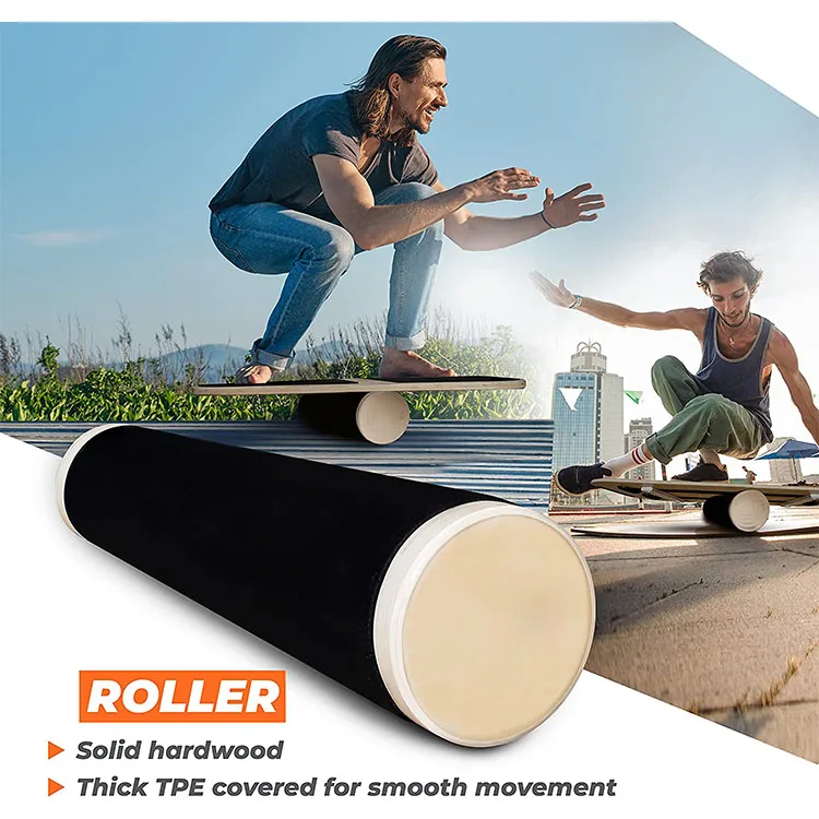 Balance Board Trainer Wooden Exercise Balancing Board  with Roller for Improving Balance