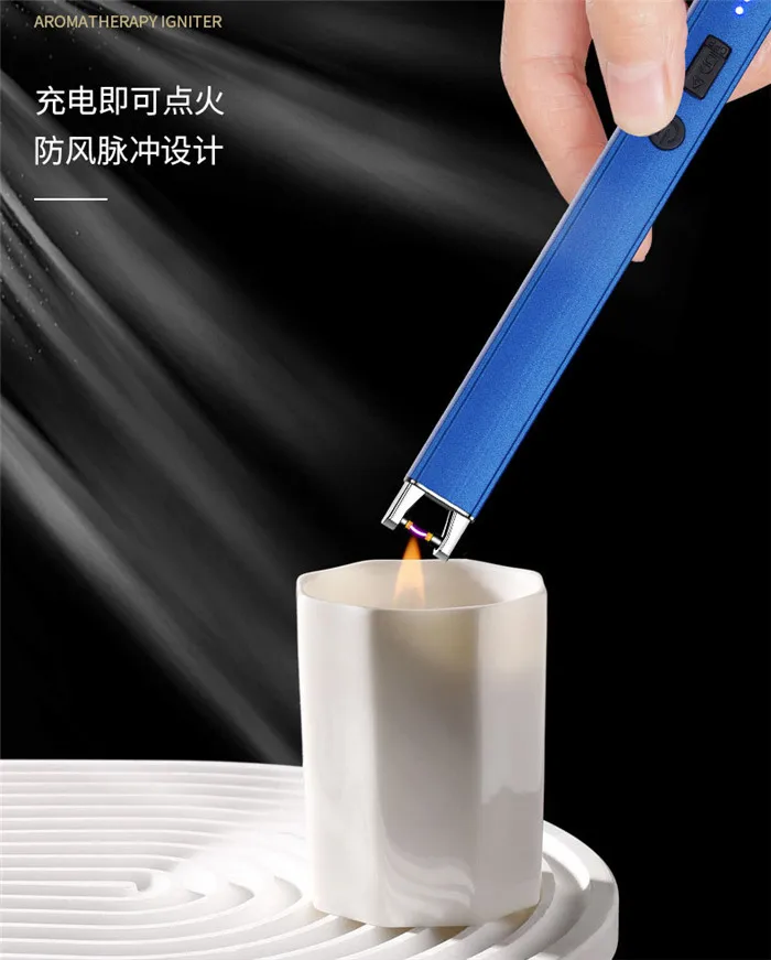 Fashion Windproof Rechargeable USB Typc-C Electric Charge Pulse Arc Lighter Plasma Smoking Kitchen Candle BBQ Camping Igniter