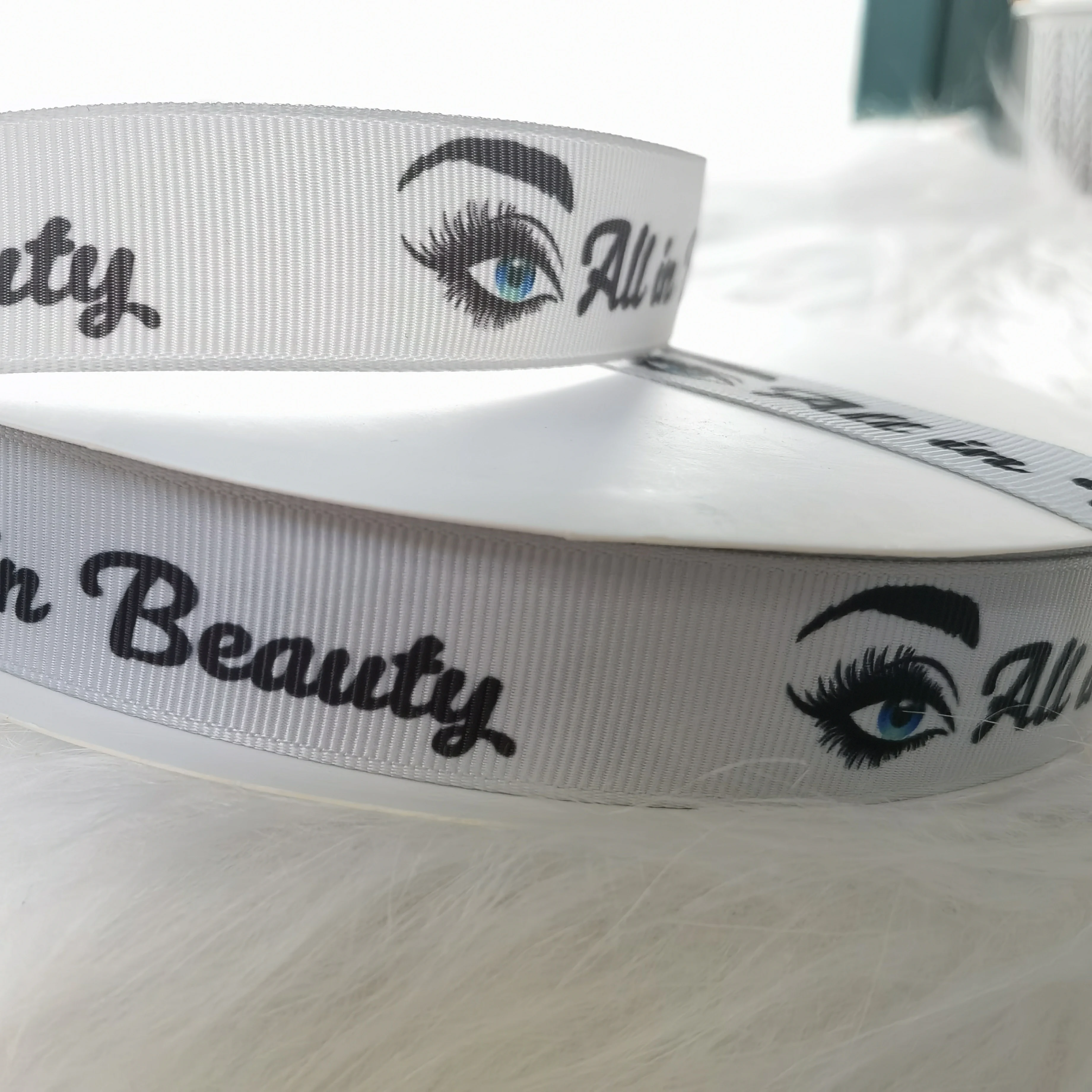 Custom High Quality  Color Printed Gift Satin Ribbon With Logo For Wrapping