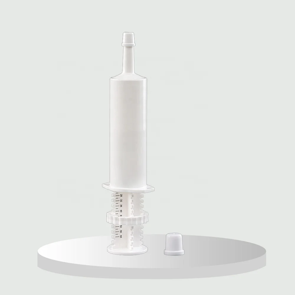 Wholesale Empty Plastic Disposable Veterinary Packaging Dial a Dose 30ml Syringe Food Feeding White Syringe For Oral Use