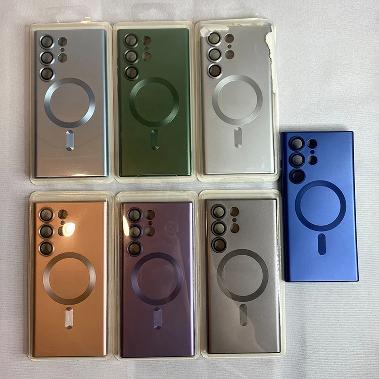 High Quality Matte Magnetic Soft Silicone Phone Case For Samsung Galaxy S23 Ultra-thin Lens Protection Phone Accessories