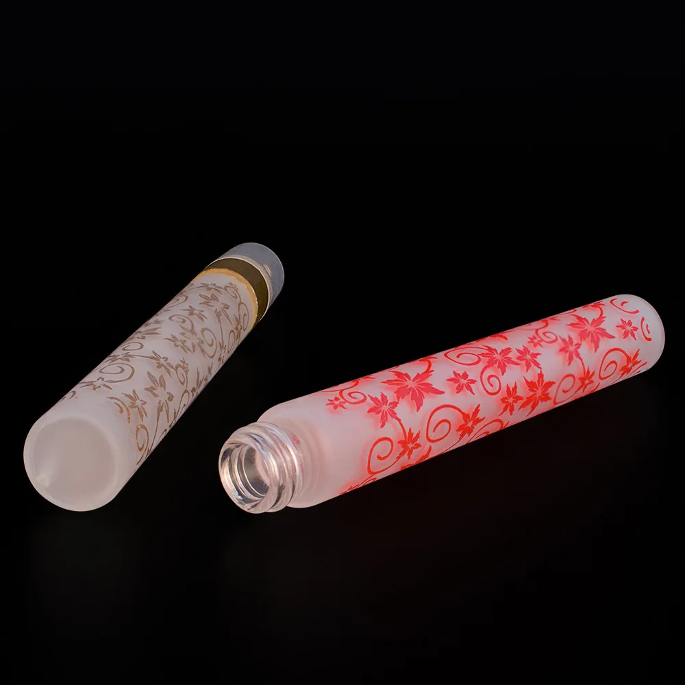Manufacture Direct Wholesale 10ml Pocket Portable Flower Frosted Empty Spray Perfume Bottle Yiwu Glass PUMP Sprayer Screw Cap