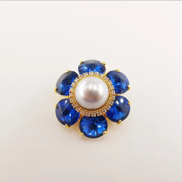 Жемчужные алмазные украшения, латунные швейные пуговицы для изготовления ювелирных изделий, одежды, сумок, обуви, свадебный букет «сделай сам», красный, синий Fl