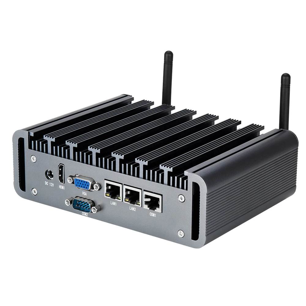 Мини-ПК без вентилятора, настольный компьютер J1900 N3530 i3 i5 NUC, мини-ПК с двойным RS232, промышленный компьютер с двойной Lan