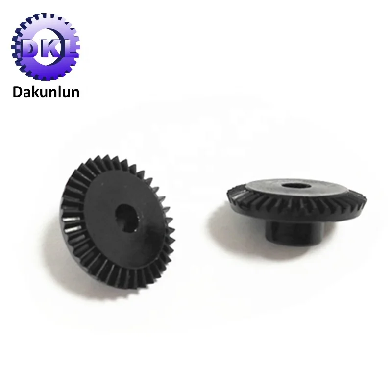 High Precision Black ABS Small Plastic Spiral Bevel Gear Pinion