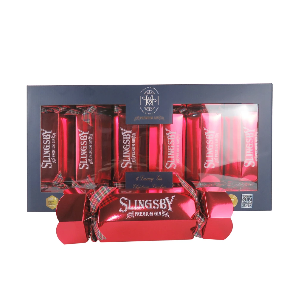 Christmas cracker gift paper packaging bath set Xmas Festive No snap cracker with clear PET window
