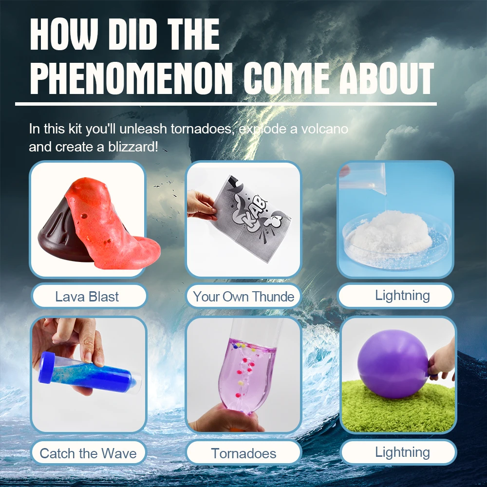 Weather child toy volcano science explore super real experiment science kit studying and playing toy set volcano eruption toy