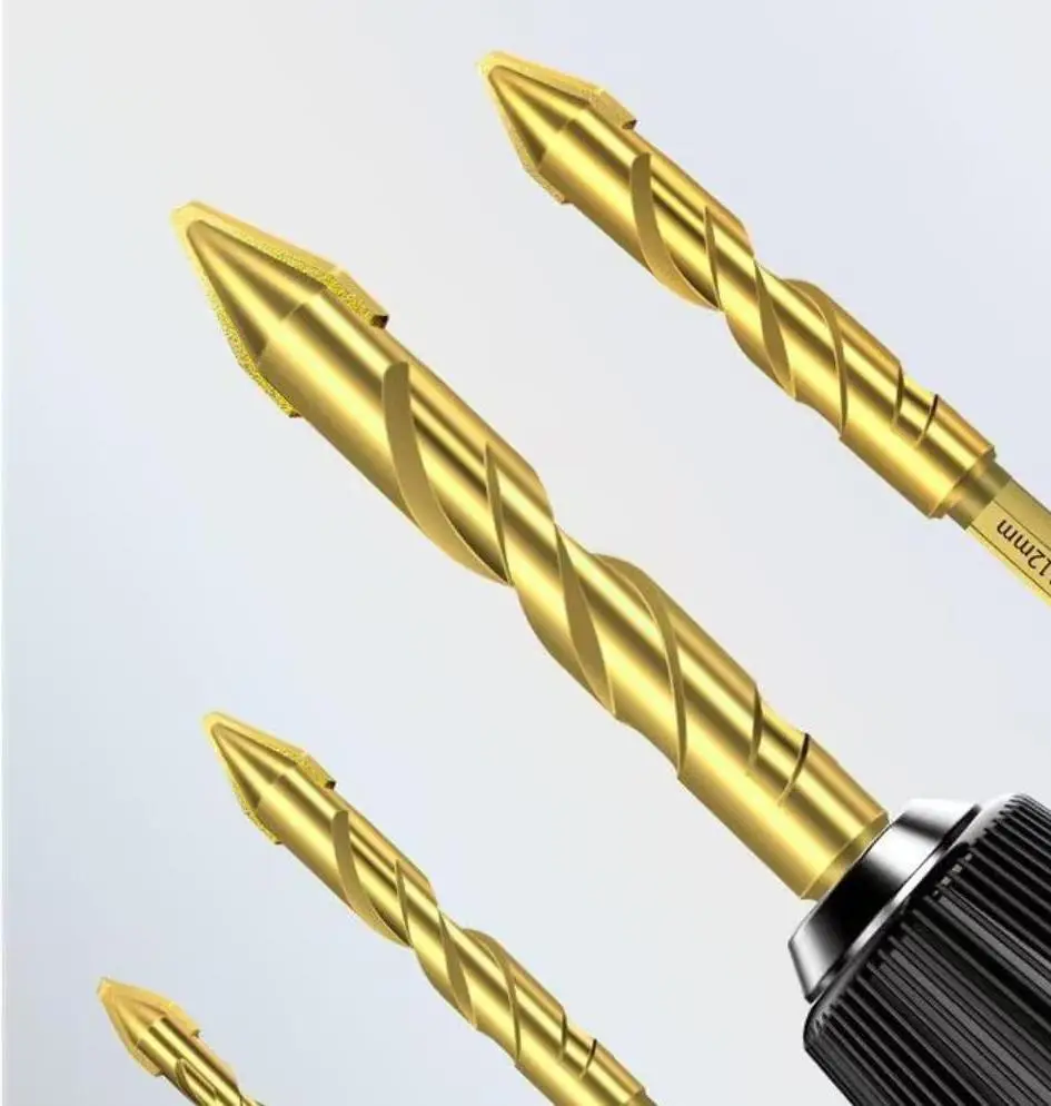 High Hardness Green TiN Coated Eccentric Drill Bit for Drywall Bricks Tiles Wood