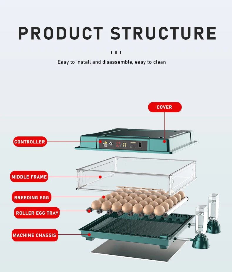 Automatic Temperature Control 42 Eggs Hatching Machine Fully Automatic Poultry Egg Incubator
