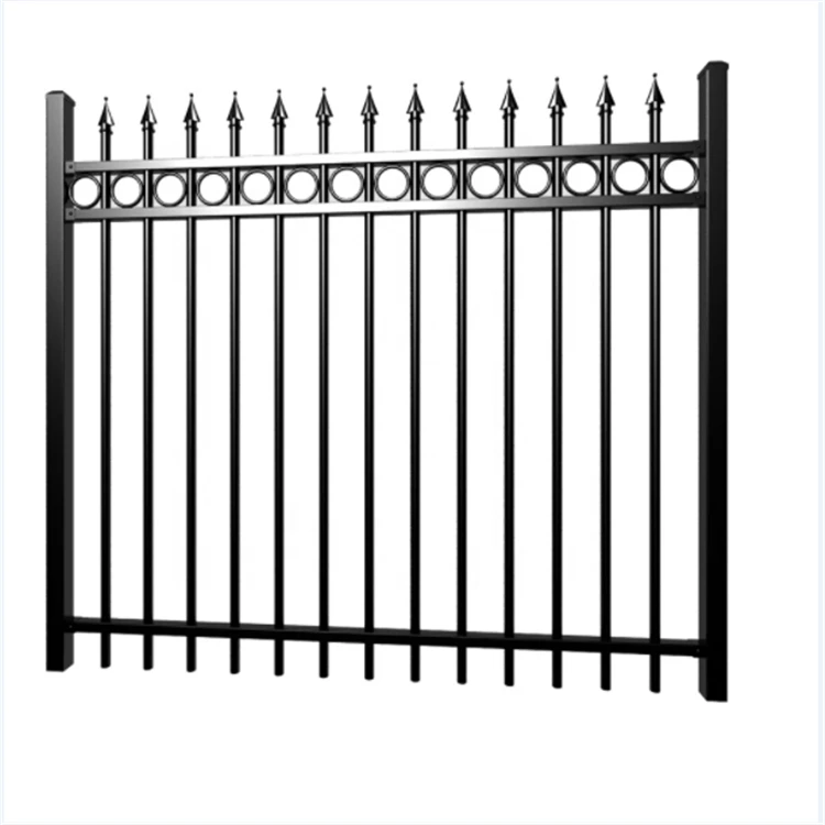 WP-011  China Cheap  Outdoor Yard Decorative Wrought Iron Houses Gates and Fence Railing Panels  No Dig Aluminum Fence