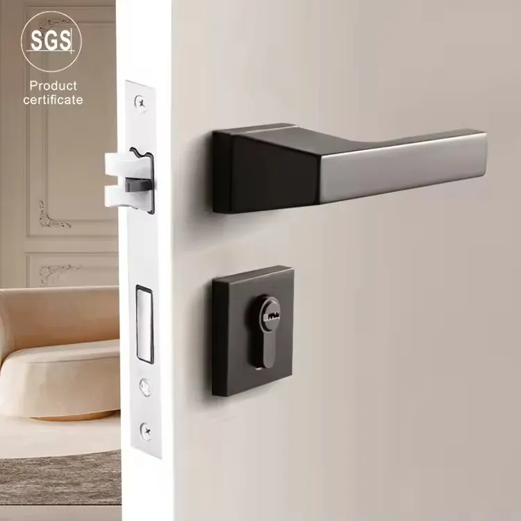 Durable Zinc Alloy Indoor Door Handles Home Decoration Interior Zinc Ecological Door Handle Lock