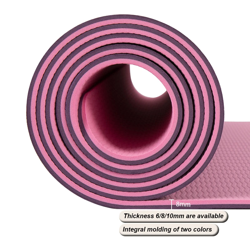 Flexible high density 80cm custom posture line logo workout mat 6mm water resistance TPE yoga mat