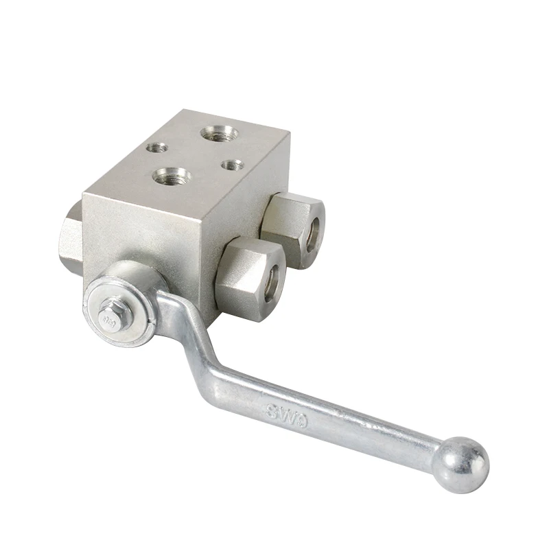 Galvanized Carbon Steel Female Thread Double Hydraulic Ball Valve with Fixing Holes