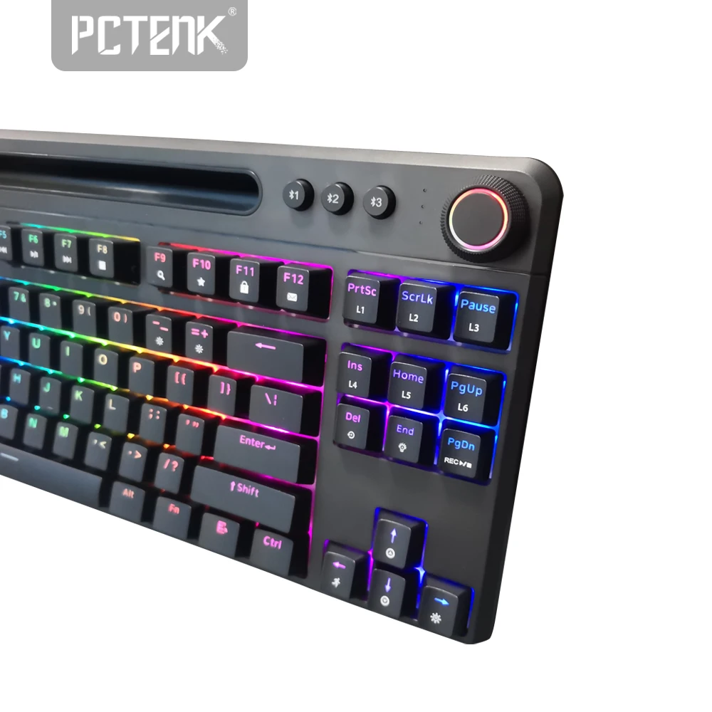 Mechanical anti-ghost Led Rgb Usb Gaming,Backlit Pc Peripherial Dual Wireless Wired Battery 3000 mAh Rechargeable keyboard