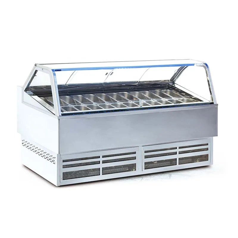 Ice Cream Freezer Display Commercial Gelato Counter Top Freezer Showcase
