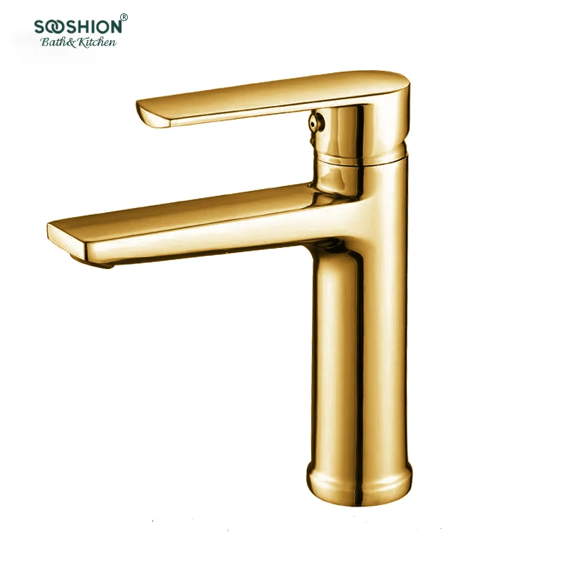 Modern Deck Mounted Zinc Hot and Cold Basin Mixer Single Handle Bathroom Wash Basin Faucet Curved