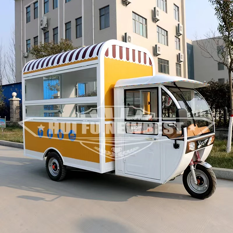 electric tricycle food truck vegetable fruit food trailers tricycle food cart full equipped