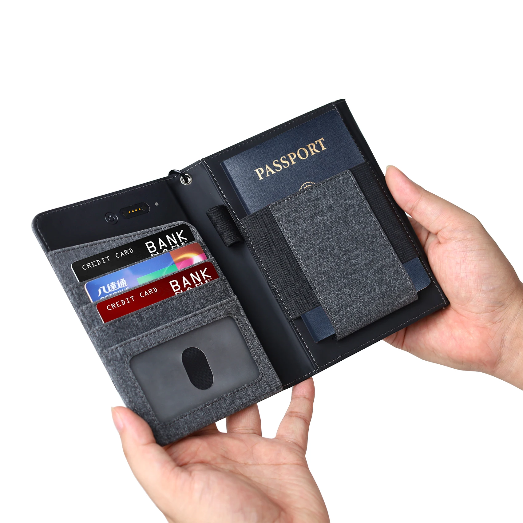 wholesale Pu leather passport holder work with find my customized logo Travel Passport Finder MFI certified Tag