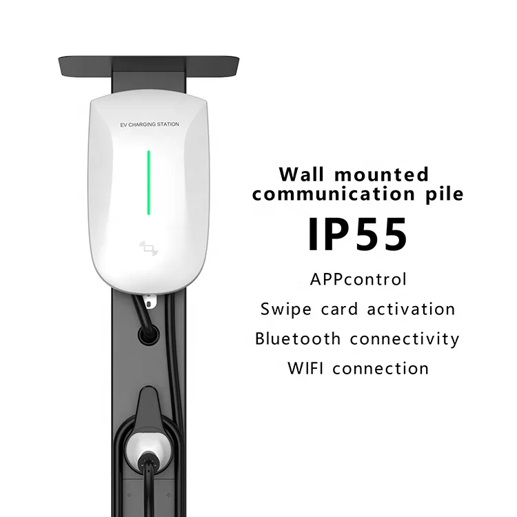 OEM ODM RFID 32A 1-фазный 3-фазный 7 кВт 11 кВт 22 кВт 5 м кабель типа 2 настенная электрическая Автомобильная зарядная станция EV