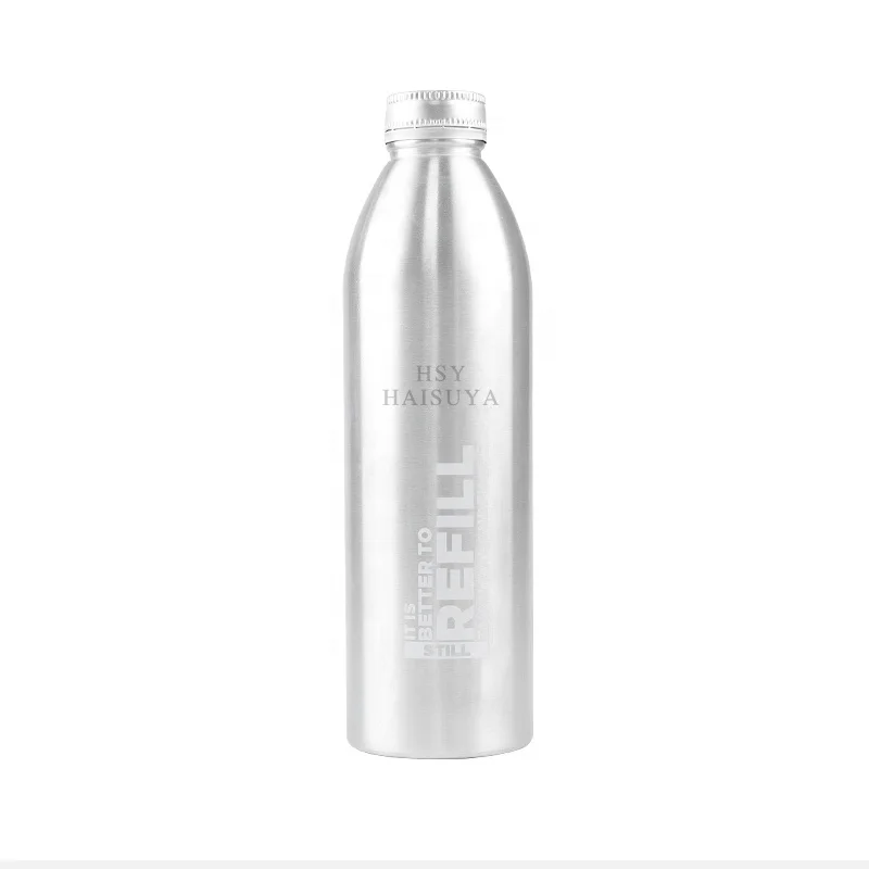 Customized Logo Silver Atrium 16oz 25oz 750ml 1liter Energy Beer Lemon Water Juice Aluminium Drinking Bottles Beverage Anodized