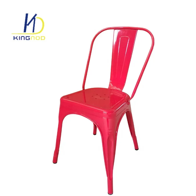 Hot Selling With Back Whole Metal Chair Stackable Dining Chair for Dinning Room