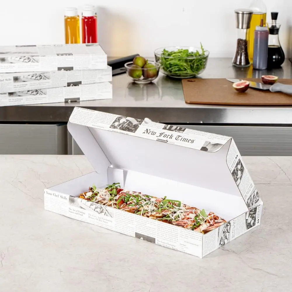 rectangular Pizza Packing Box High Quality Pizza Box Printing Custom Pizza newspaper Box Design