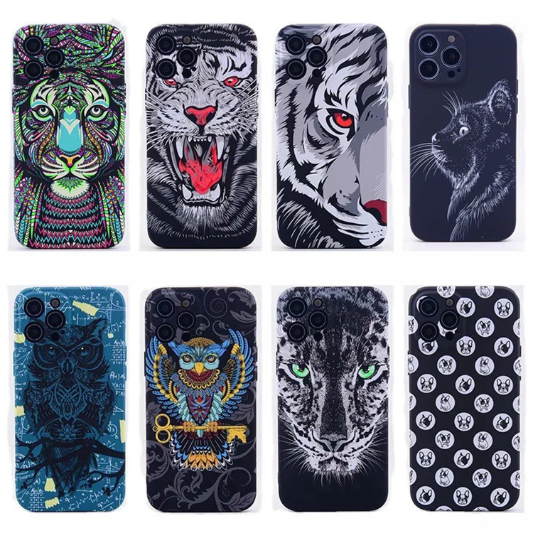 Luminous glow in the dark forest king mobile phone case embossed animal soft cover for iphone 14 pro max 13 12 11 x xr xs 7 8