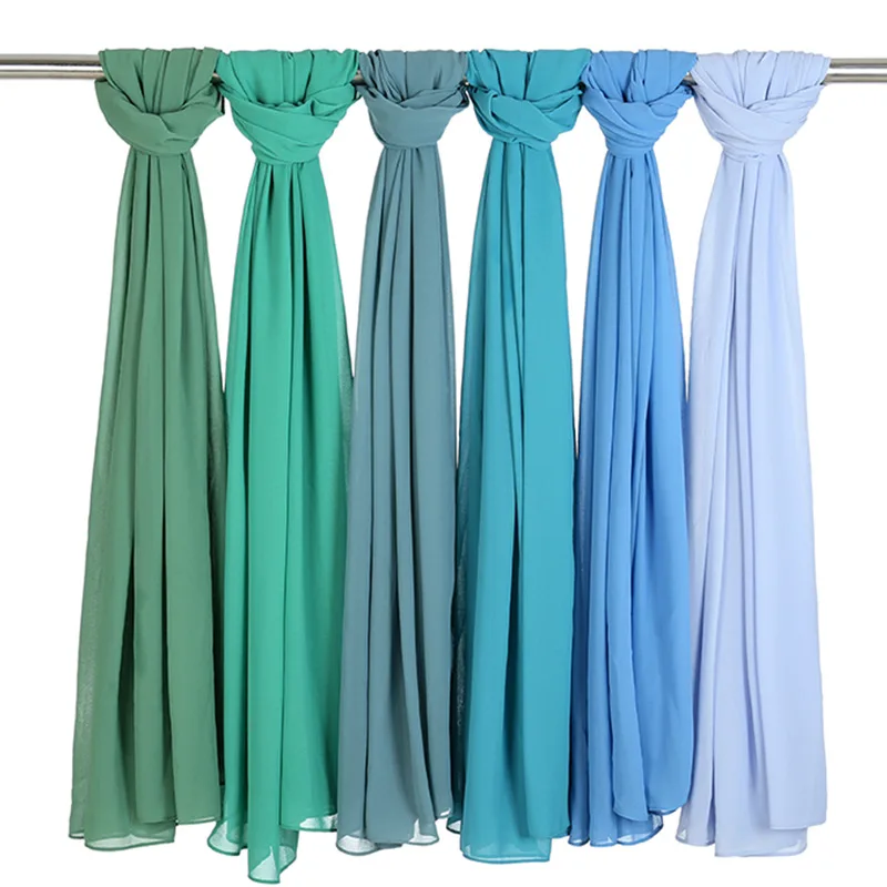 Breathable Hijab Wholesale Chiffon Long Scarf Malaysia Shawl Muslim Hijab Women Wholesale Hijab Indonesia 2022 New Arrivals