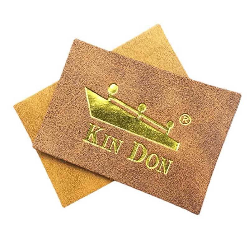 Manufacturers custom logo pu clothing label leather patch cow leather label for jeans