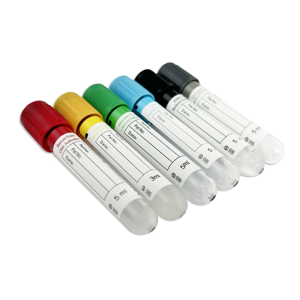 Medical heparin lithium blood collection tubes green top heparin vacuated vacuum blood sample collection