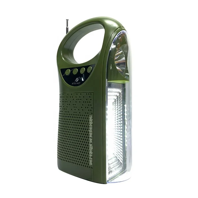 Kts Speaker Solar Charging Bt Wireless Outdoor Portable 3 Inch Speaker With Led Torch Light Emergency Flashlight mp3 fm radio
