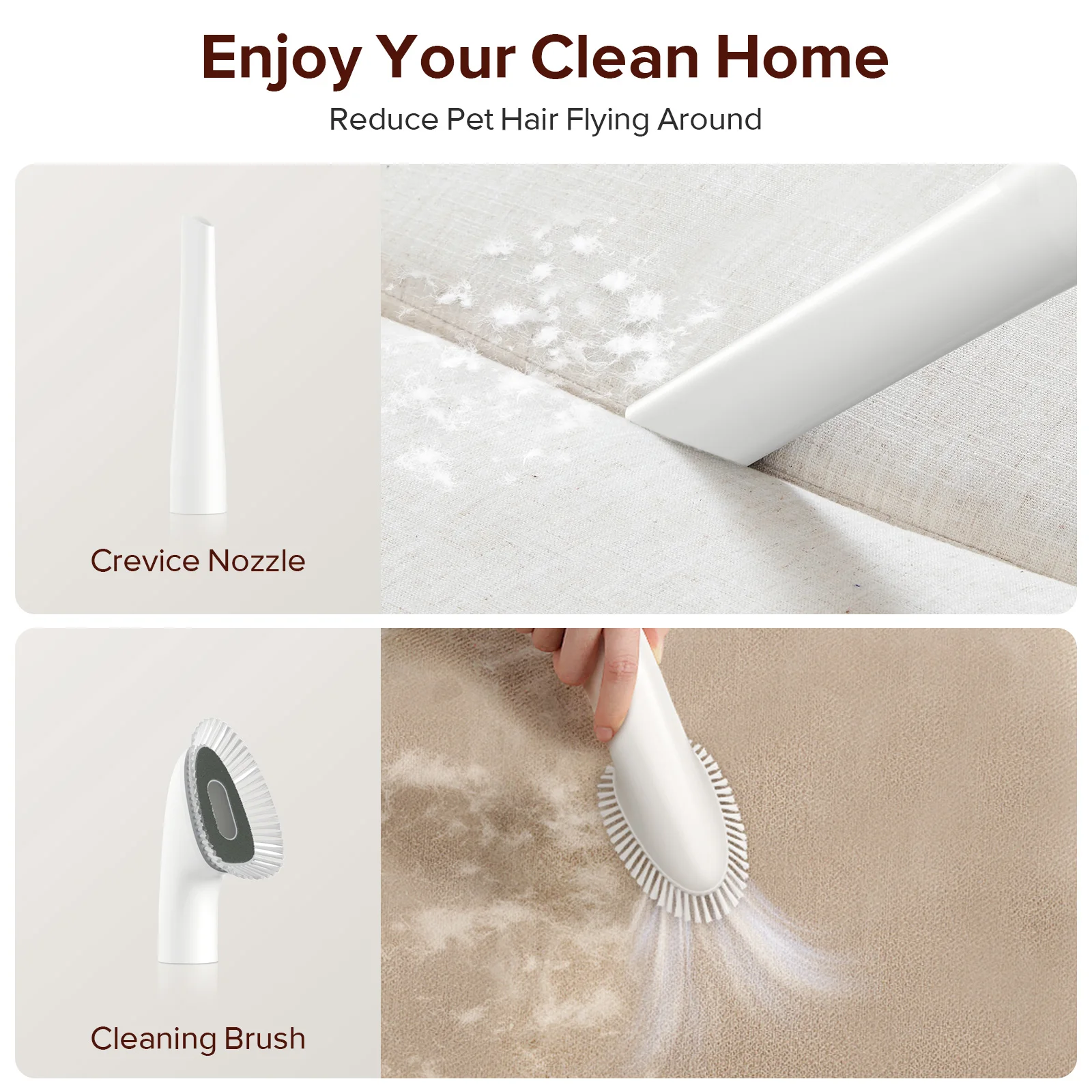Pet Grooming Kit Low Noise Carpet Cleaner Pet Hair Vacuum Cleaner 8 Pet Grooming Tools PV01