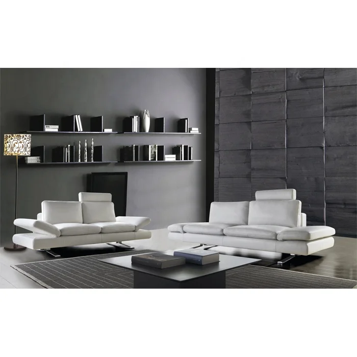 2022 living room luxury furniture latest design Adjustable handrail sofa set red leather home furniture