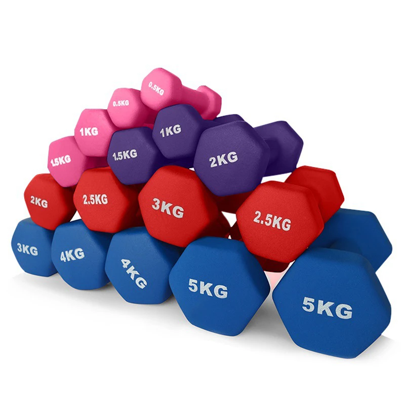 Home Gym Fitness Adjustable Neoprene Dumbbell women training mini rubber dumbbell set
