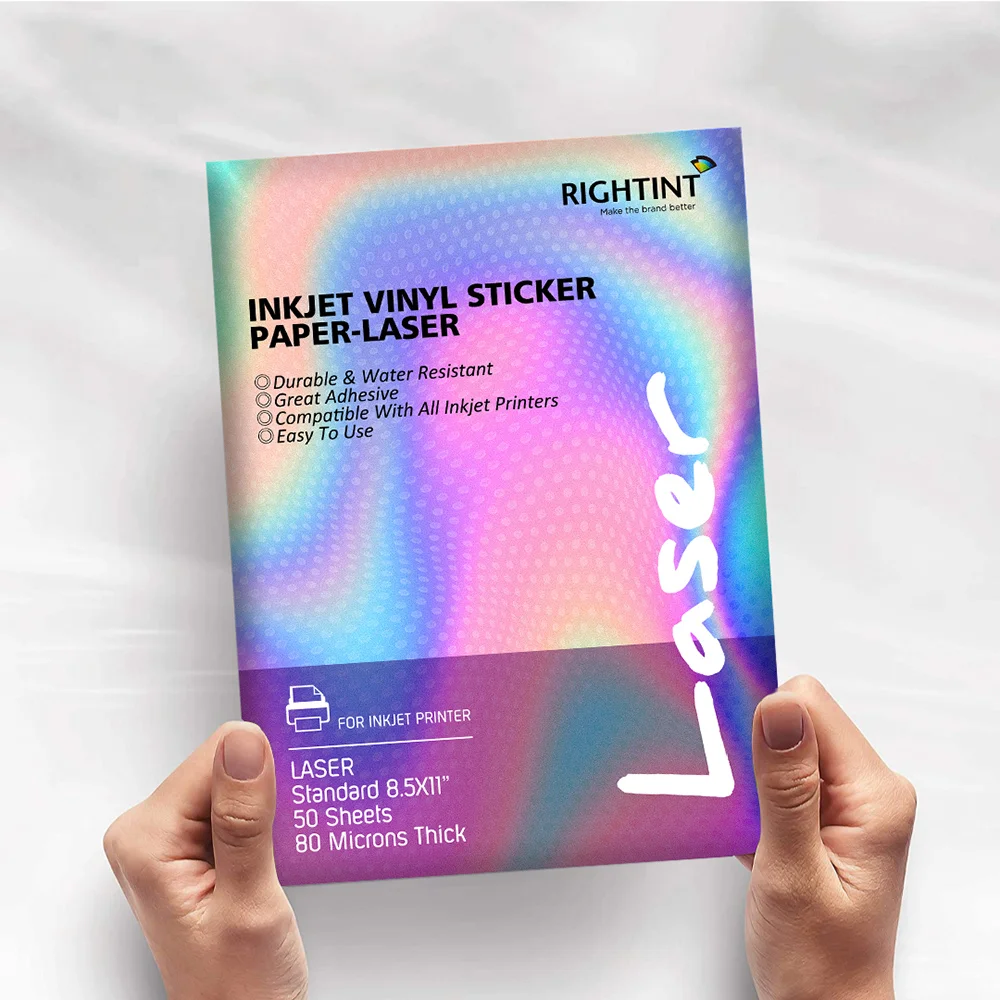 50% OFF Promotion holographic blank vinyl sticker paper super waterproof a4 self adhesive blank vinyl sticker paper