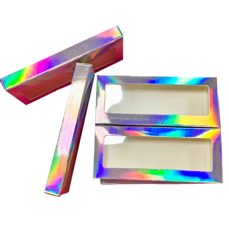 Custom logo silver paper packaging folding corrugated paper kraft paper cardboard box for contact lenses packaging