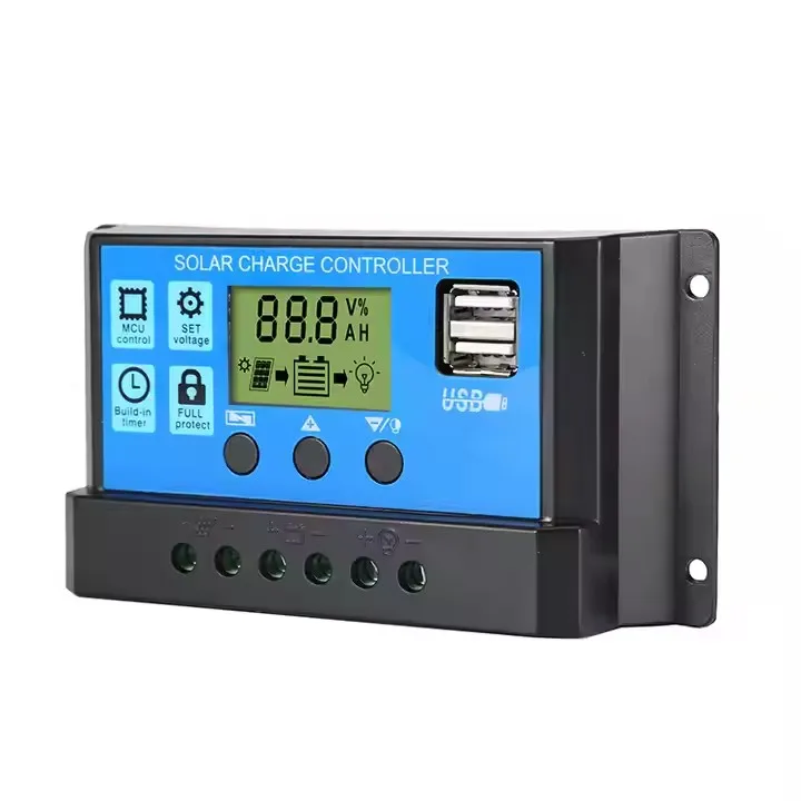 ESG 12V 24V 10A 20A 30A PWM автоматический контроллер заряда солнечной батареи для домашней системы энергии с двойным USB 5V 2.5A порт