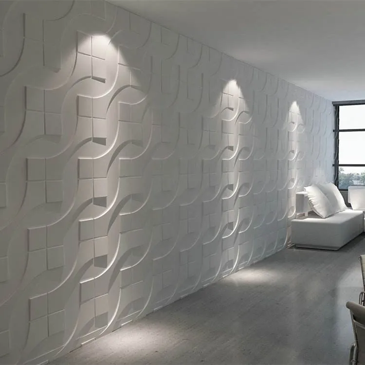 Elegant Design For Villa Interior Light Weight Plaster Embossed Matter Wall Panel