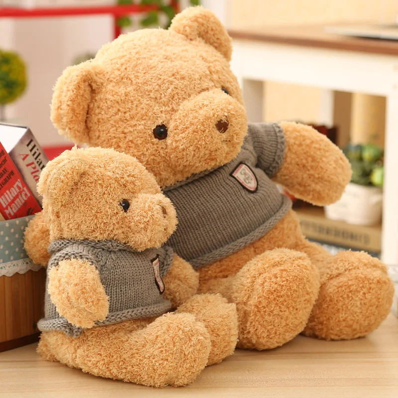 YZ Custom Soft Toys Teddy make your own plush toy Bear Wholesale Stuffed Plush Cute With sweater Teddy Bear For Birthday Gift