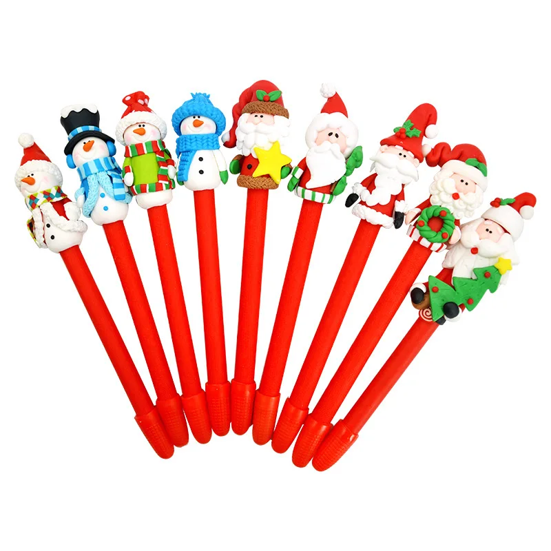 
New Hot Cute Santa Claus Polymer Clay Ballpoint Christmas Pen 