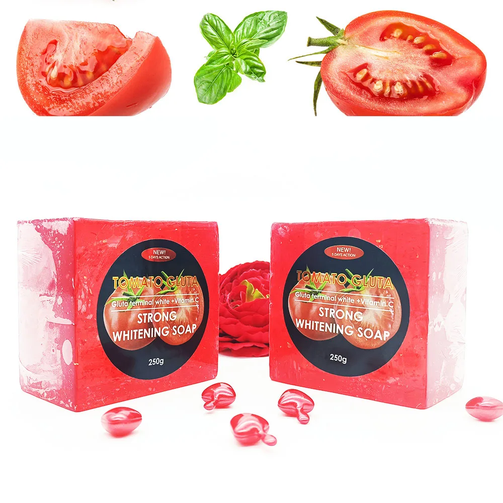 Gluta Terminal White  Vitamin C And Collagen New 5 Days Action Tomato Gluta Strong Whitening Soap Red 50G