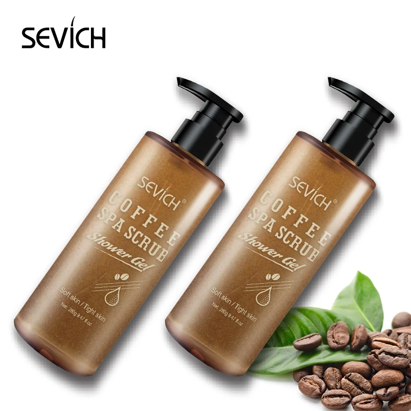 Sevich бесплатный образец кофе голени увлажняющий отбеливающий гель для душа для черной кожи